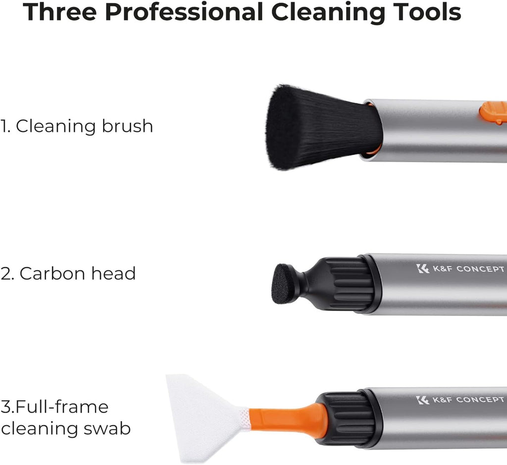 6 in 1 Camera Cleaning Kit for Canon Nikon Camera Clean | Full Frame Cleaning Wand X2,Strong Blower,Microfiber
