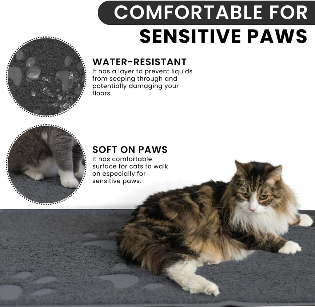 Andalus Small Cat Litter Mat, Pack of 1 - Waterproof, Non-Slip & Easy to Clean Cat Litter Box Mat for Extra Efficient