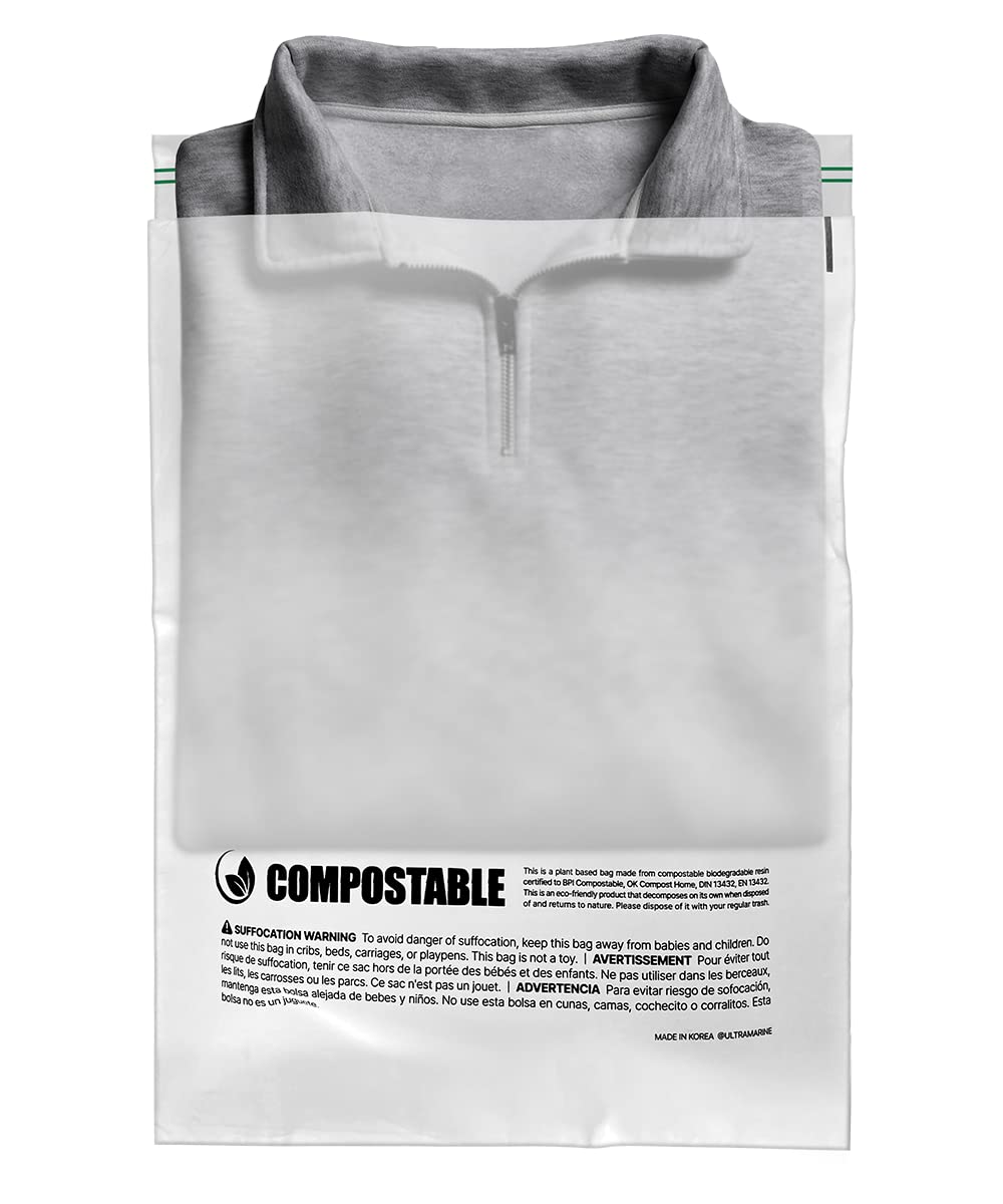 Eco Friendly Clear Poly Bags with Suffocation Warning - 9" x 12" (100 Count) - Strong Self Seal - Biodegradable