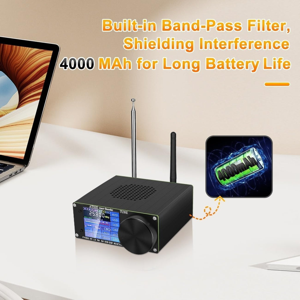 ATS-25MAX Decoder Si4732 SDR Radio Receiver,Portable 4.17 Version All Band Shortwave Radio,Adds CW RTty Decoding