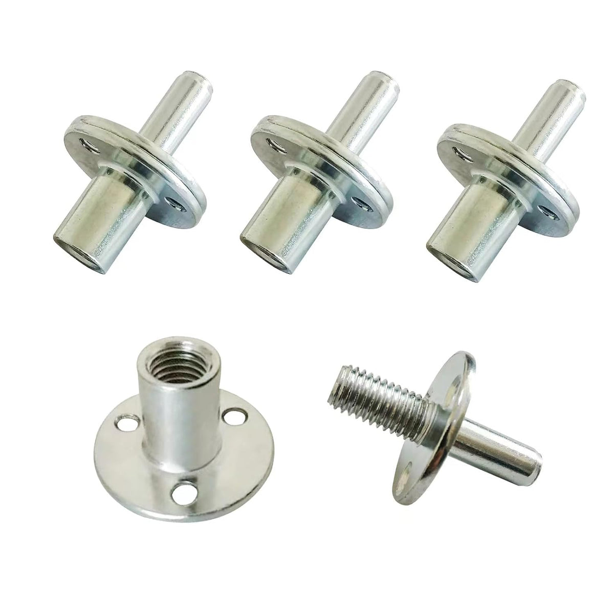 4 Sets M12 Metal Bed Post Connector T-Nut Post Connector Screw-in Butt Nut
