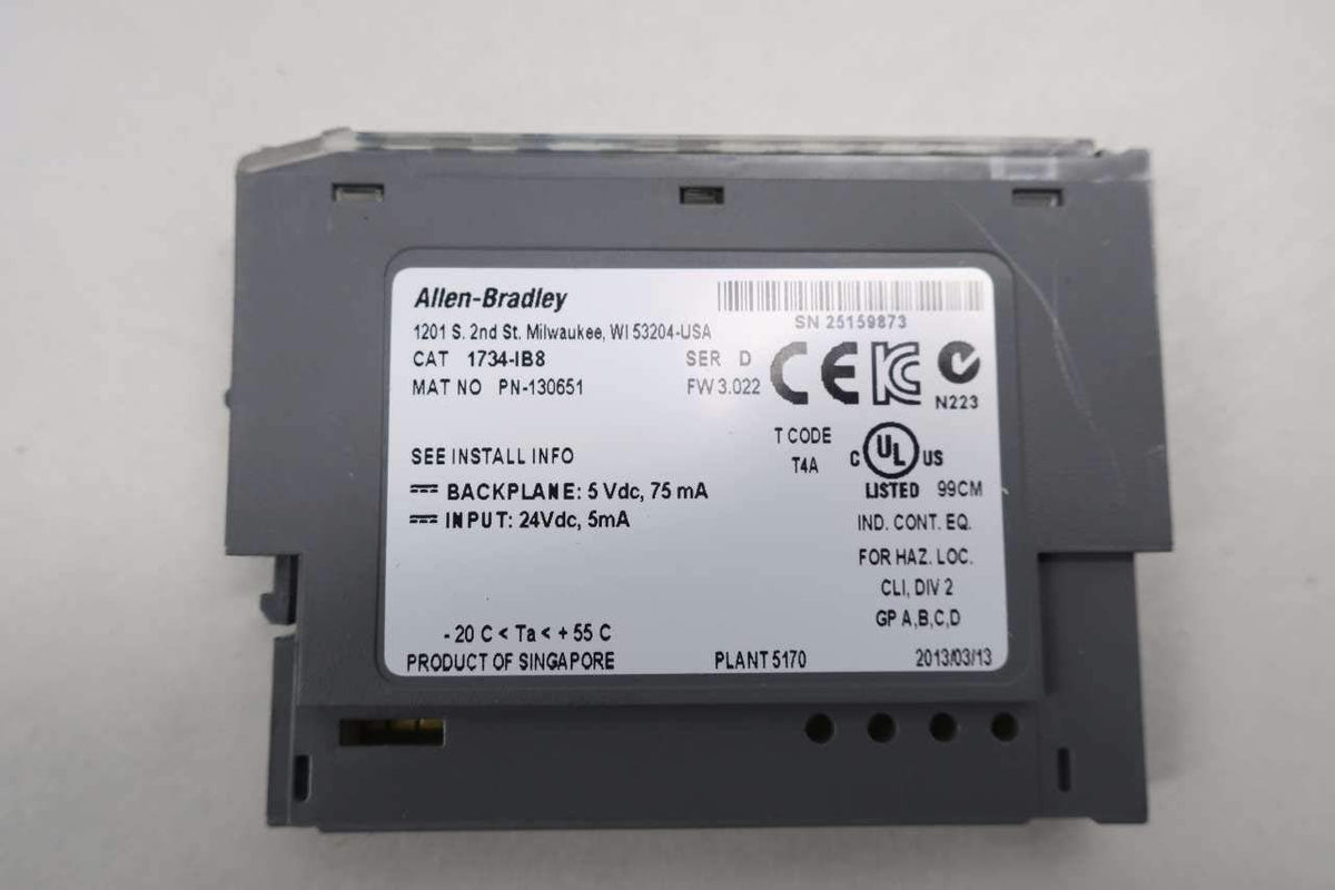 ALLEN BRADLEY 1734-IB8 Point I/O Input Module SER D