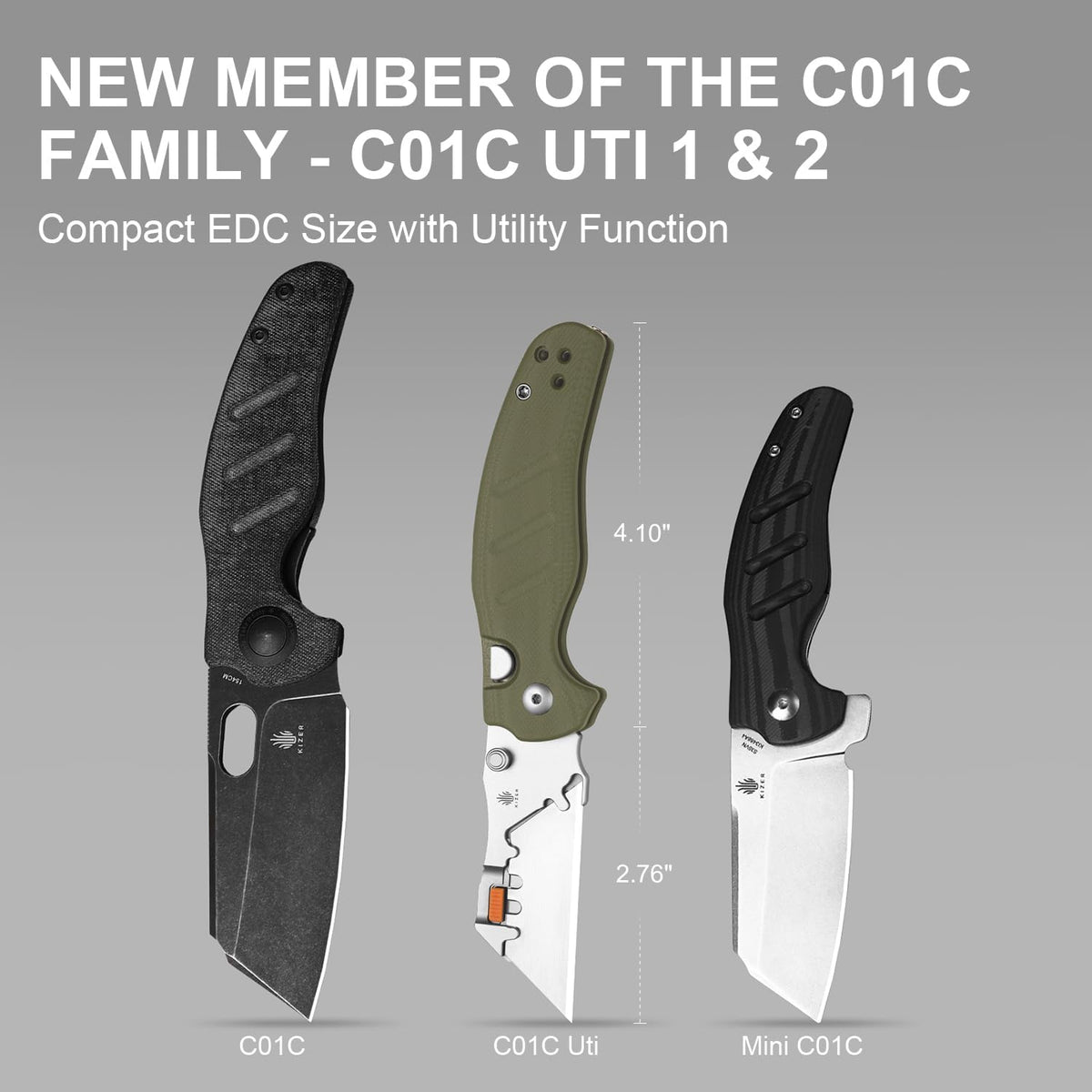 C01C Uti 2 (Tool-Free) Utility Knife, 5PCS Razor Blades Pocket Knife