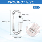 PATIKIL 8 Pcs M6 Quick Links Chain Connectors Iron 1/4" Chrome Tone