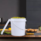 4 Gallon White Plastic Food Grade Bucket Pail with Handle, 4-Pack