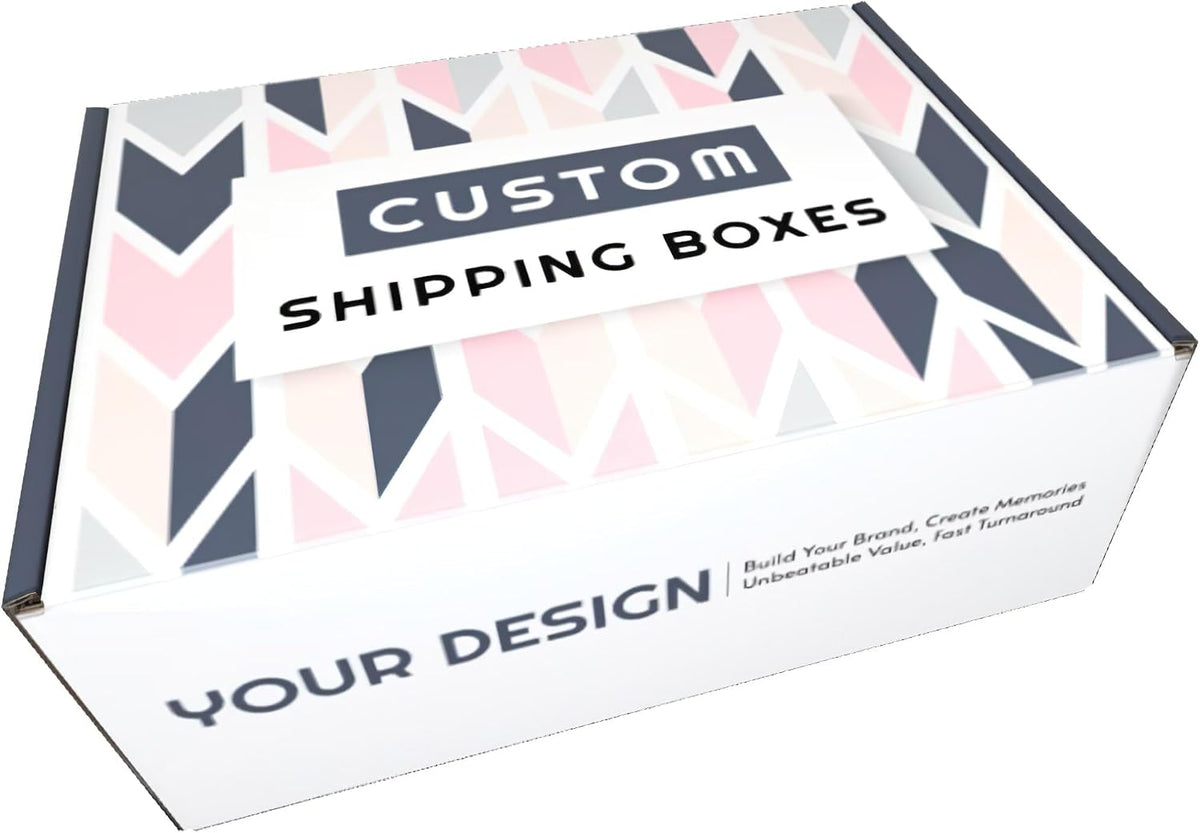 Custom Shipping Boxes (25 Pack) - Branded Mailer Boxes with Logo Print for Small Business and Subscription (Outside