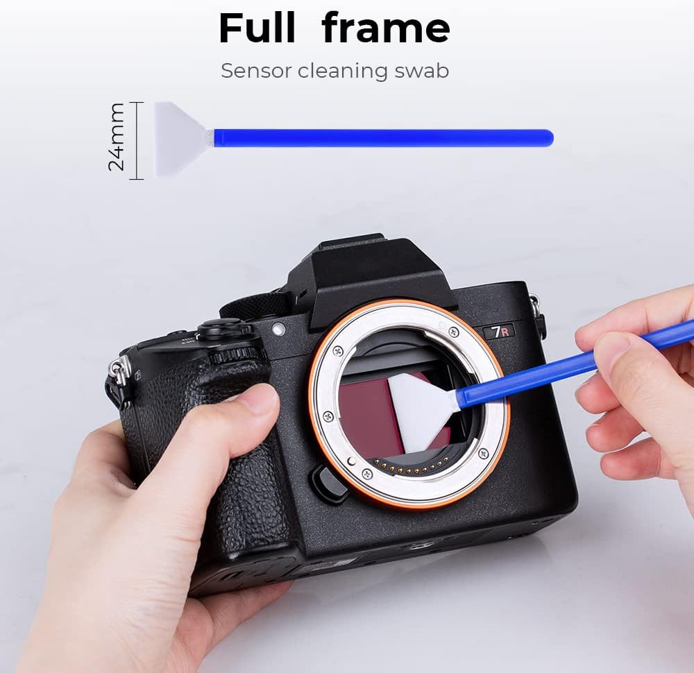 Camera Lens Cleaning Kit - 15ml Sensor Cleaner, Lens Pen Brush, Air Blower, Microfiber Cleaning Cloths & Full-Frame