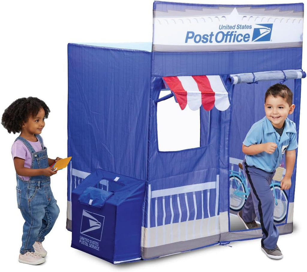 USPS Post Office Cape Cod Pretend Pop Up Play Tent - Kids Toys, Indoor Kid Tents, Outdoor Play Toys, Large Front and