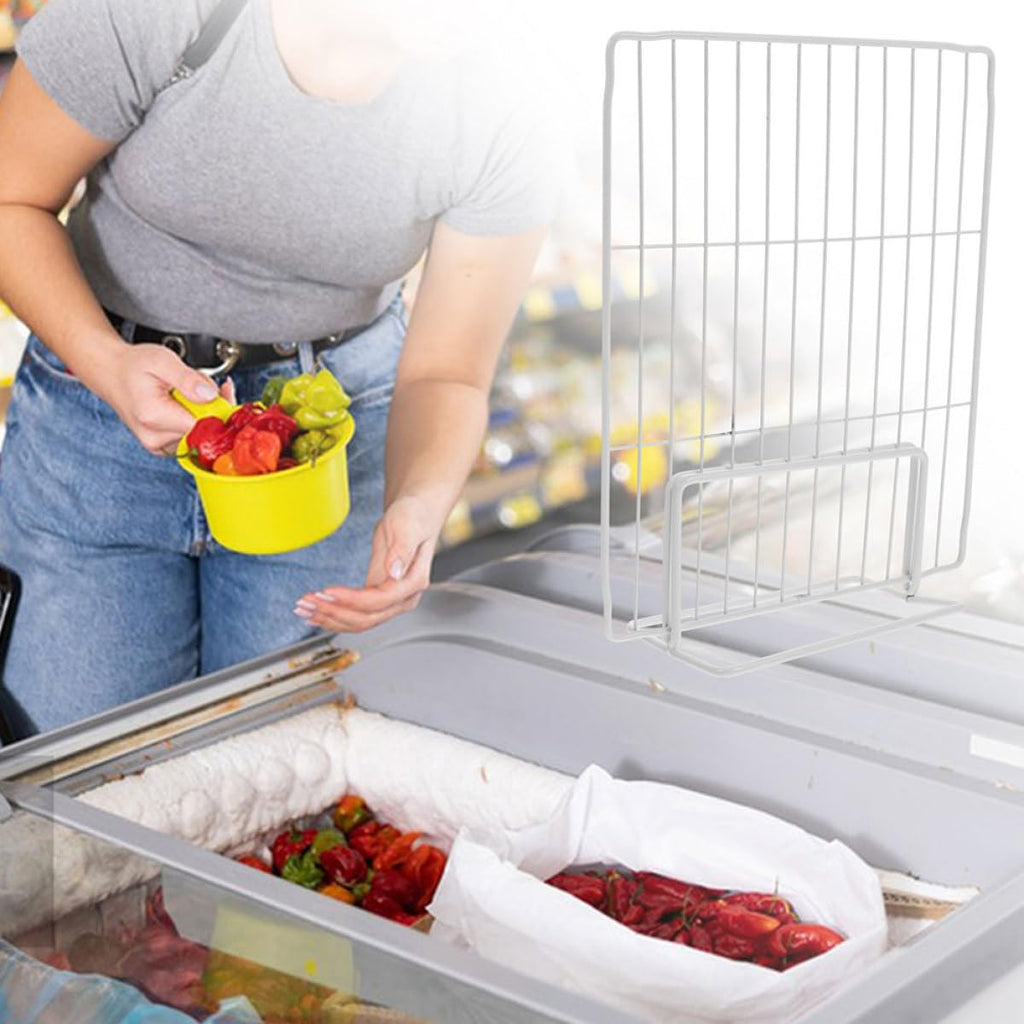 Fridge Divider Iron Mesh Standing Partition for Home Storage