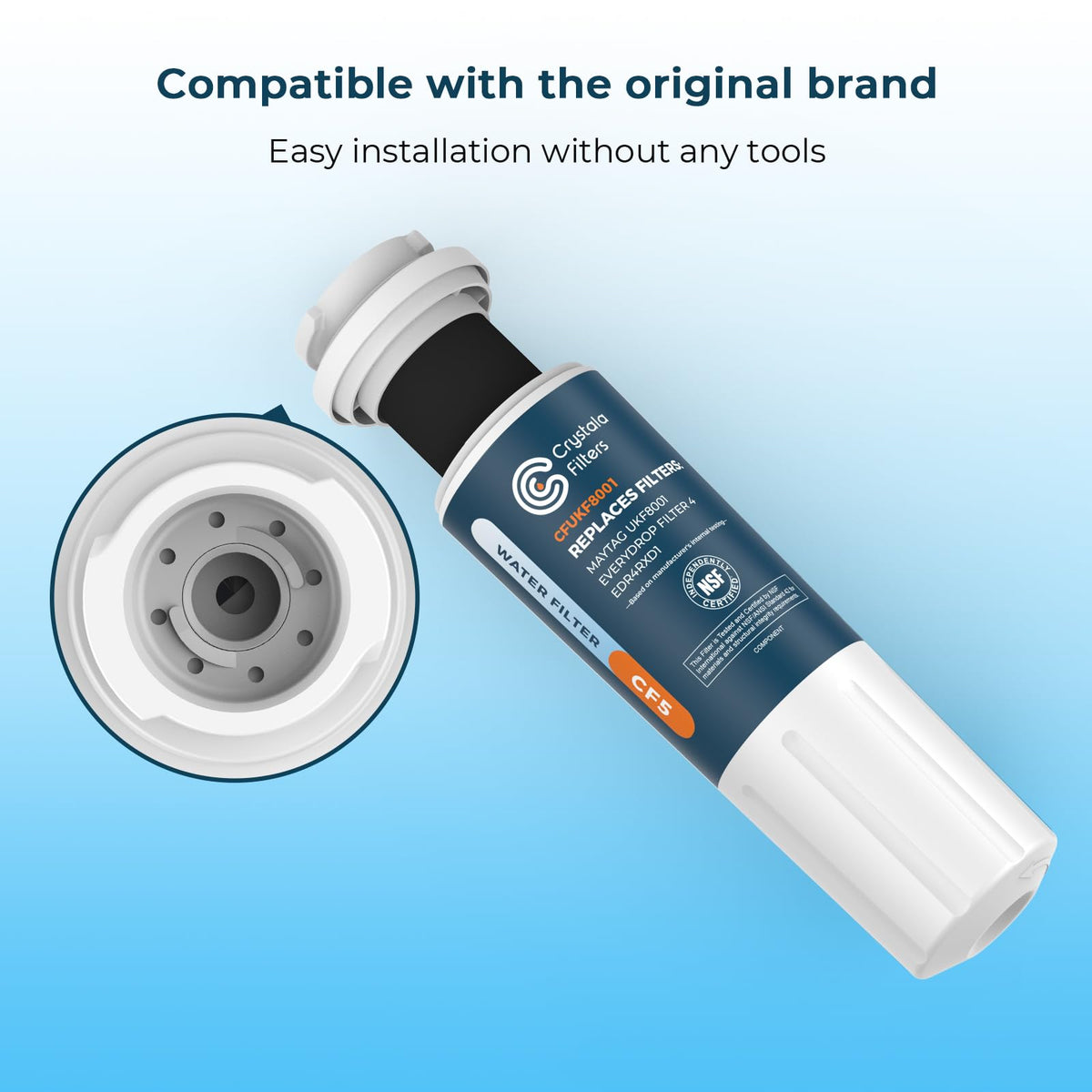 UKF8001 Water Filter for Whirlpool 4396395, 4 Pack