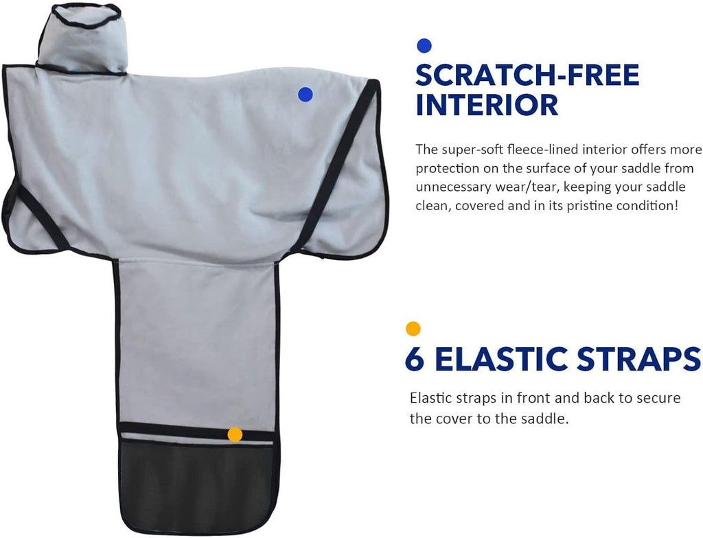 Soft Fleece Lining Water-Proof Long-Lasting Reliable Protection Western Saddle Cover-Black