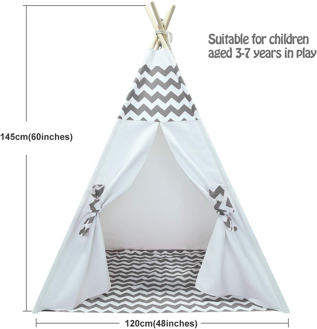 Boys Teepee Tent for Kids Teepee Baby Teepees for Boys Girls Baby Kids Tent Indoor Tepee Grey Chevron Tepees Toddler