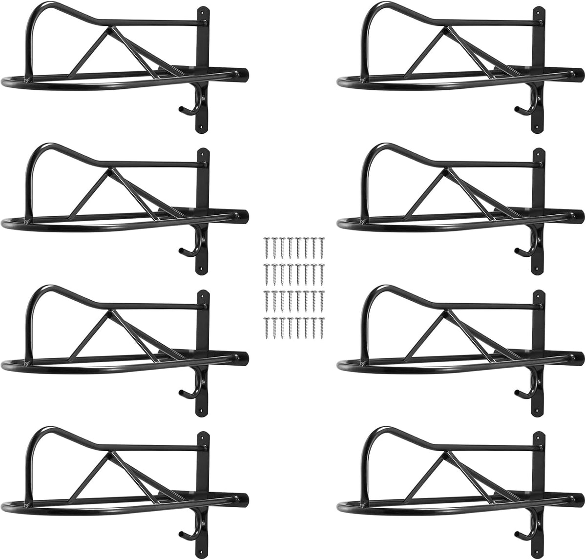 Wall Mount Saddle Rack, 27.3 x 16.3 x 12.5 in, 8 Packs Horse Saddle Rack with Pad Bar, Portable Saddle Stand for