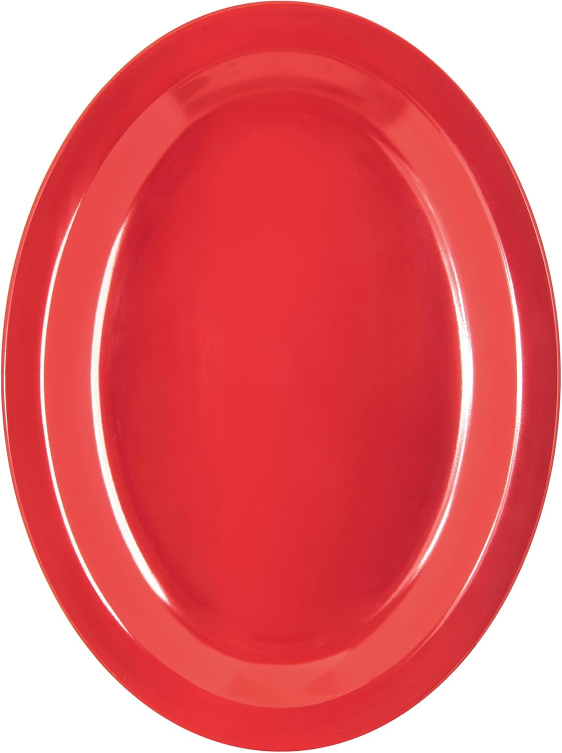 Kingline Oval Platter, Heavy Duty Melamine Dish for Serving, 12" x 9", 1 Count, Red