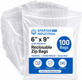 6” X 9” (100 Count) Quart Clear Reclosable Zip Plastic Poly Bags