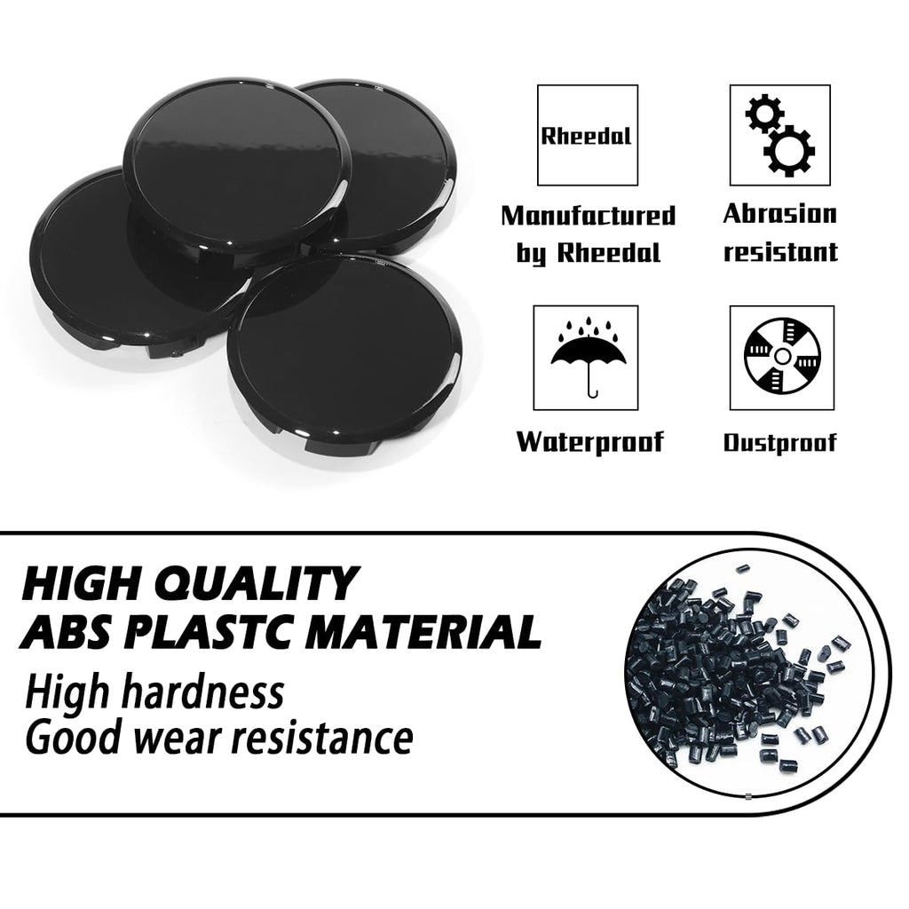 4Pcs 56.5mm(2.22inch) Push Through Center Caps Replacement Plug for EZ Lube Open End Plus Plug Center Caps, (Gloss
