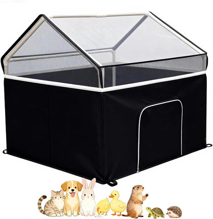 Small Animal Playpen Pet Cage Tent Chicken Brooder Guinea Pig Cages with Detachable Kitten Playpen Enclosed