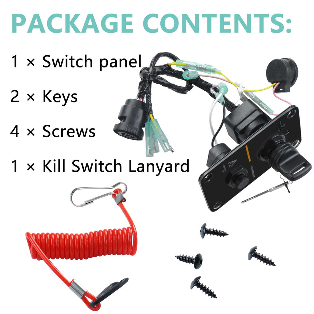12V Single Key Switch Panel, Marine Engine Ignition Key Panel Assembly
