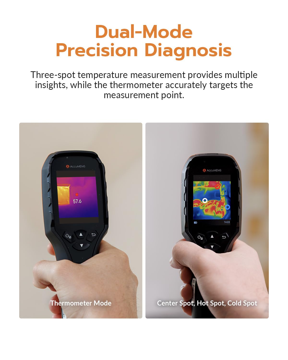 GT16S Thermal Imaging Camera AI Scene Detection, Thermometer Mode