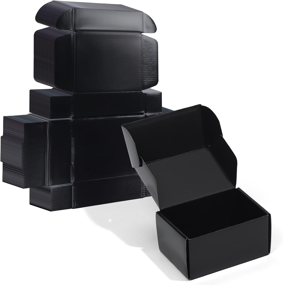 6x4x3 Black Small Shipping Boxes, 20 Packs Corrugated Cardboard Mailer Boxes for Packaging Small Business Mailing
