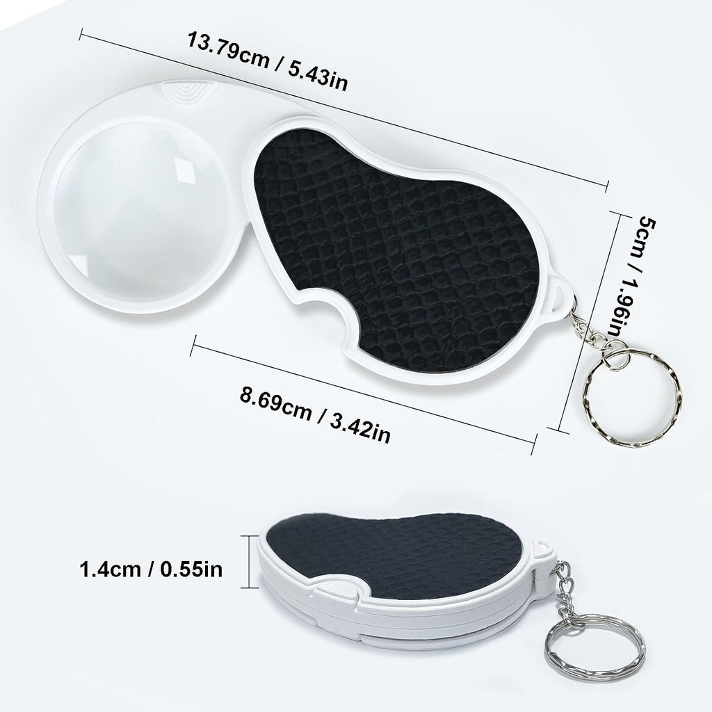 Magnifying Glass with Light, Lighted Magnifying Glass, Handheld Pocket Magnifier Small Illuminated Folding Hand Held