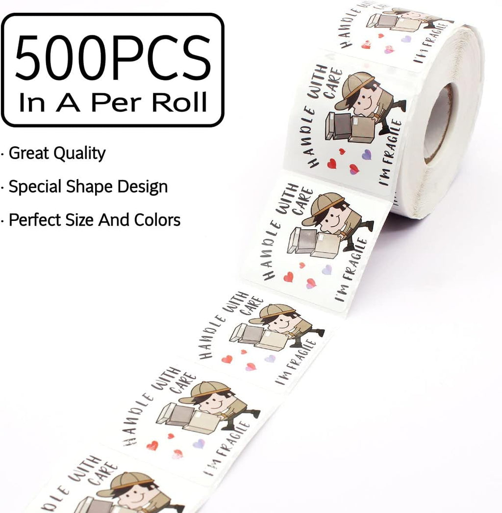 Handle with Care Stickers,500 Labels Per Roll
