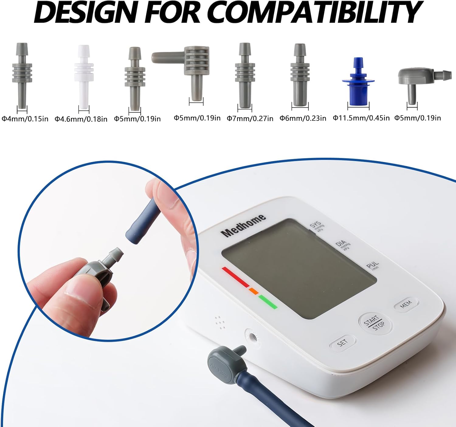 Extra Large Blood Pressure Cuff Upper Arm 8.7"-20.5"(22-52cm) XL Replacement BP Cuff for Big Arms Adult Cuff with 8