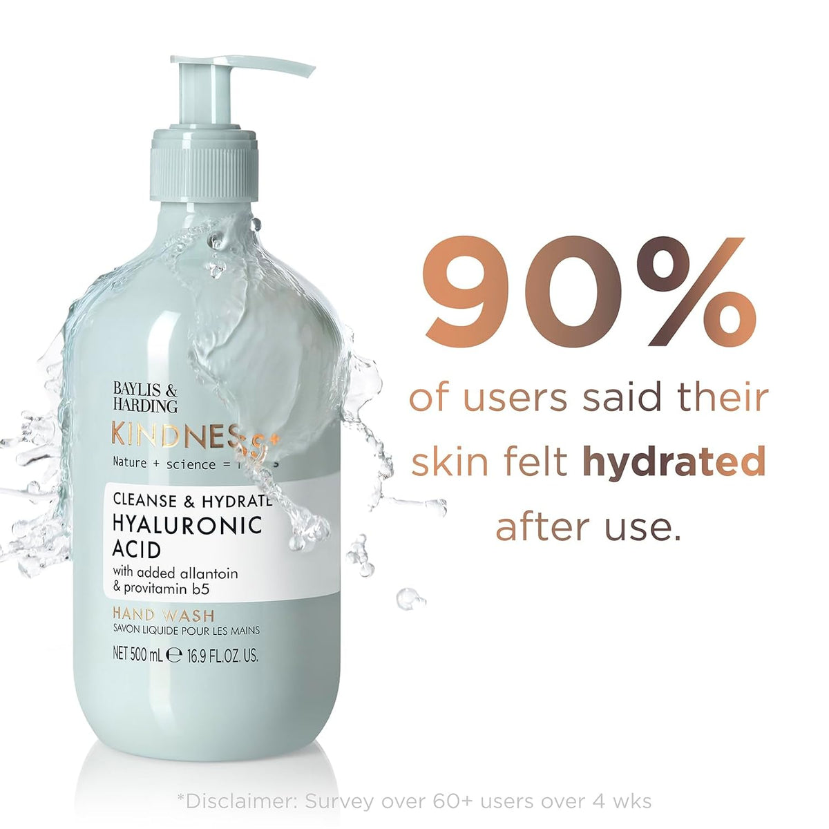 Kindness+ Hyaluronic Acid Hand Wash 16.9 Fl.oz, 3 Pack