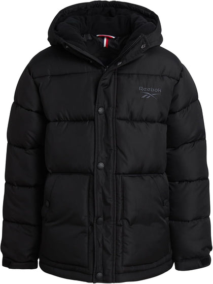 Boys Heavyweight Puffer Jacket, Wind & Water Resistant Hooded Coat | Cozy Insulated Fill for Maximum Warmth, Full Zip