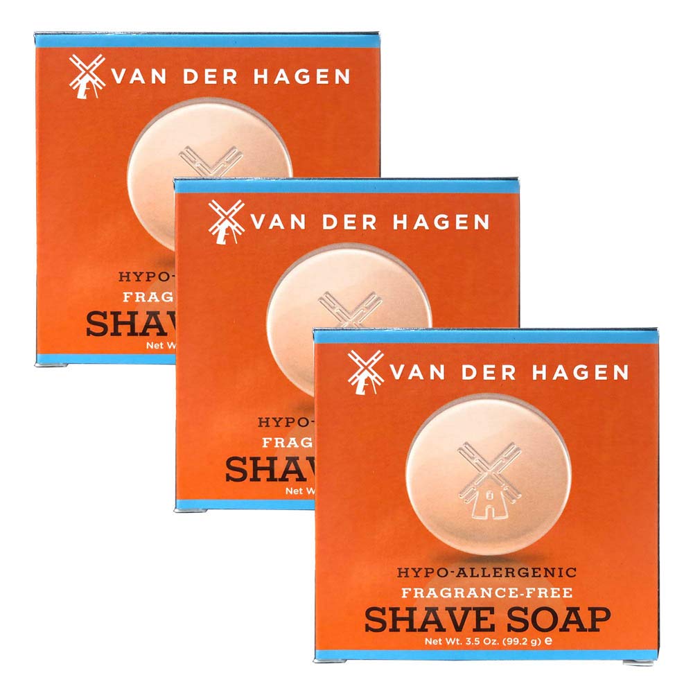 Men's Luxury Fragrance Free Shave Soap (Pack of 3)