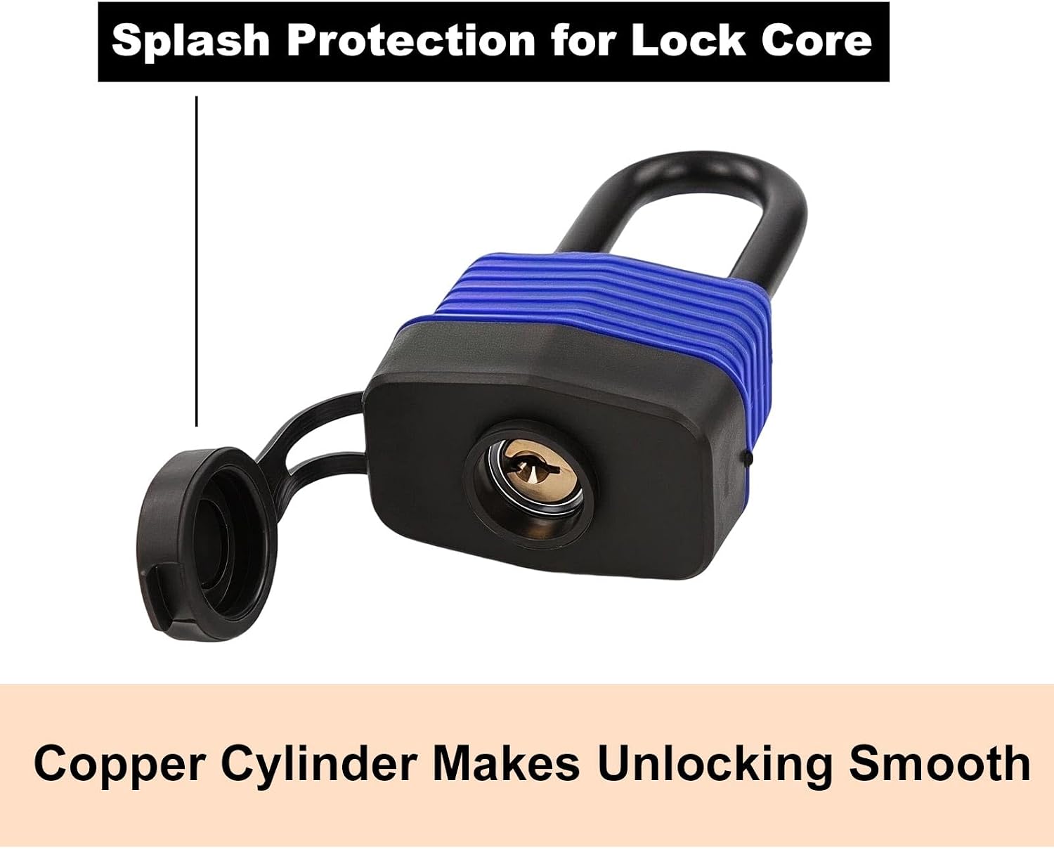 Long Shackle Padlocks 1.8", 20Pcs Keyed-Alike, Water-Resistant Cover | For Gate Boat Fence Shed Garden, 2-1/2" Long