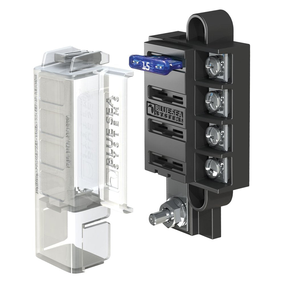 Blue Sea Systems ST Blade Compact Fuse Block, 4 Circuits