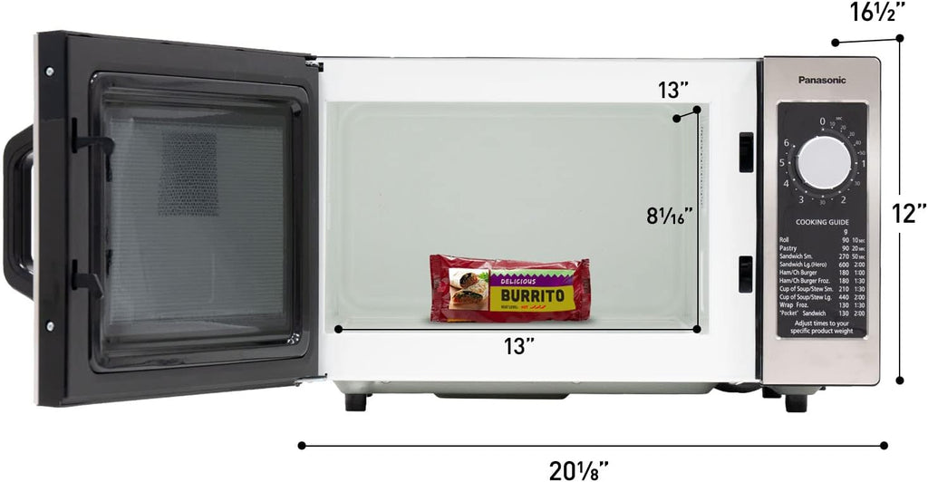 NE-1025F Compact Light-Duty Commercial Microwave Countertop Oven with 6-Minute Electronic Dial Control Timer, Bottom