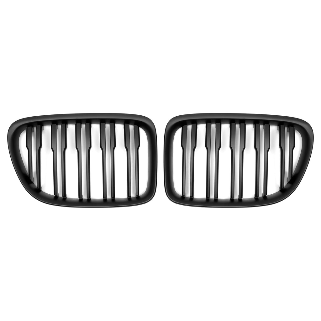 X AUTOHAUX Front Upper Hood Bumper Grille for BMW X1 E84 2009-2015 Pair
