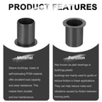 uxcell 6Pcs Flanged Sleeve Bearings,ID17mmxOD19mmxL25mm POM Bushing,Black