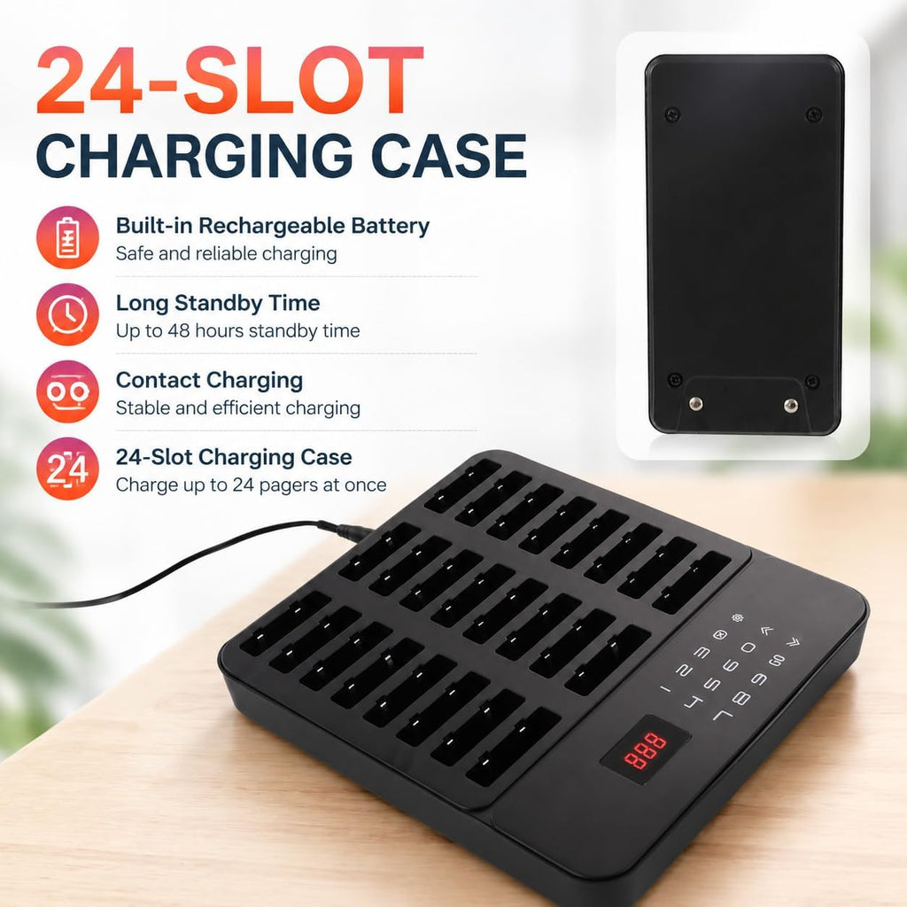 Restaurant Pager System, 24 Pagers Wireless Customer Paging System