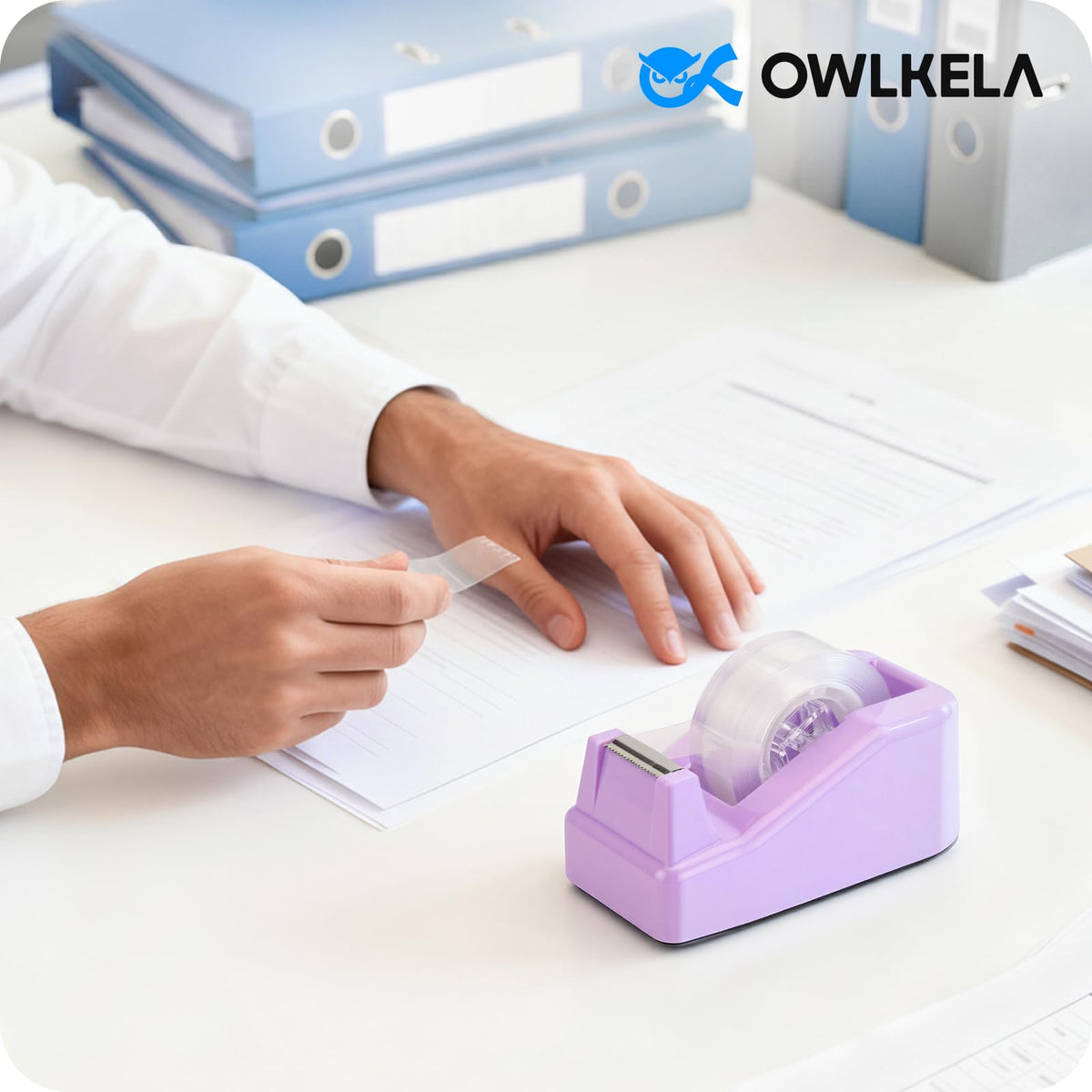 Lightweight Desktop Tape Dispenser, Purple, 1 Pack