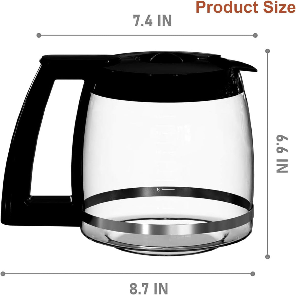 14-Cup Glass Carafe Replacement for Cuisinart Coffee Maker Models DCC-2200RC, DCC-2200, DCC-2600, DCC-2800, DCC-3200