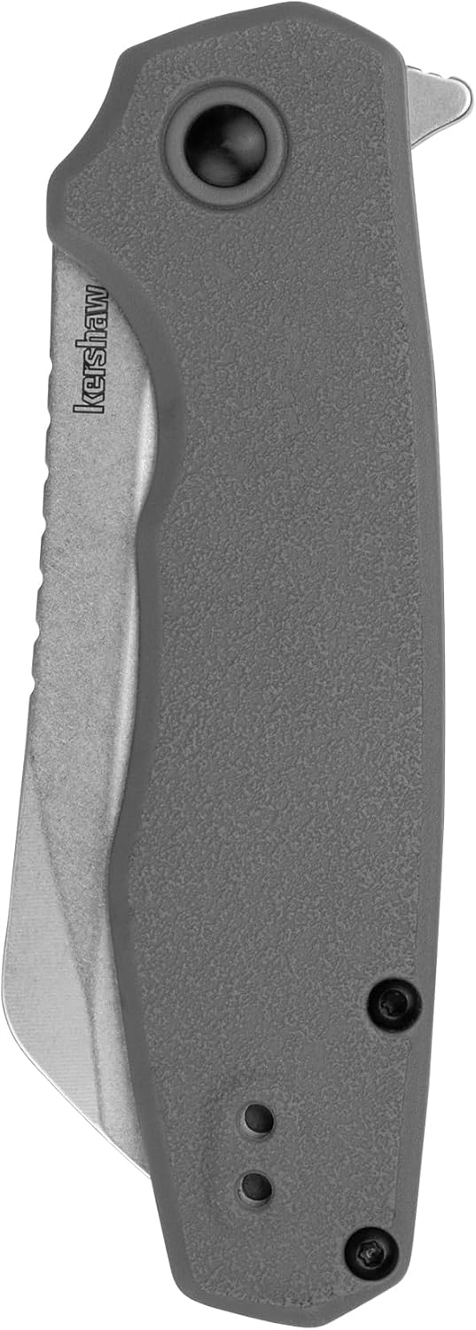 Wharf Pocket Knife, Gray, 2.8 Inch Cleaver Blade | EDC with Assisted Opening, Reversible Deep-Carry Pocketclip