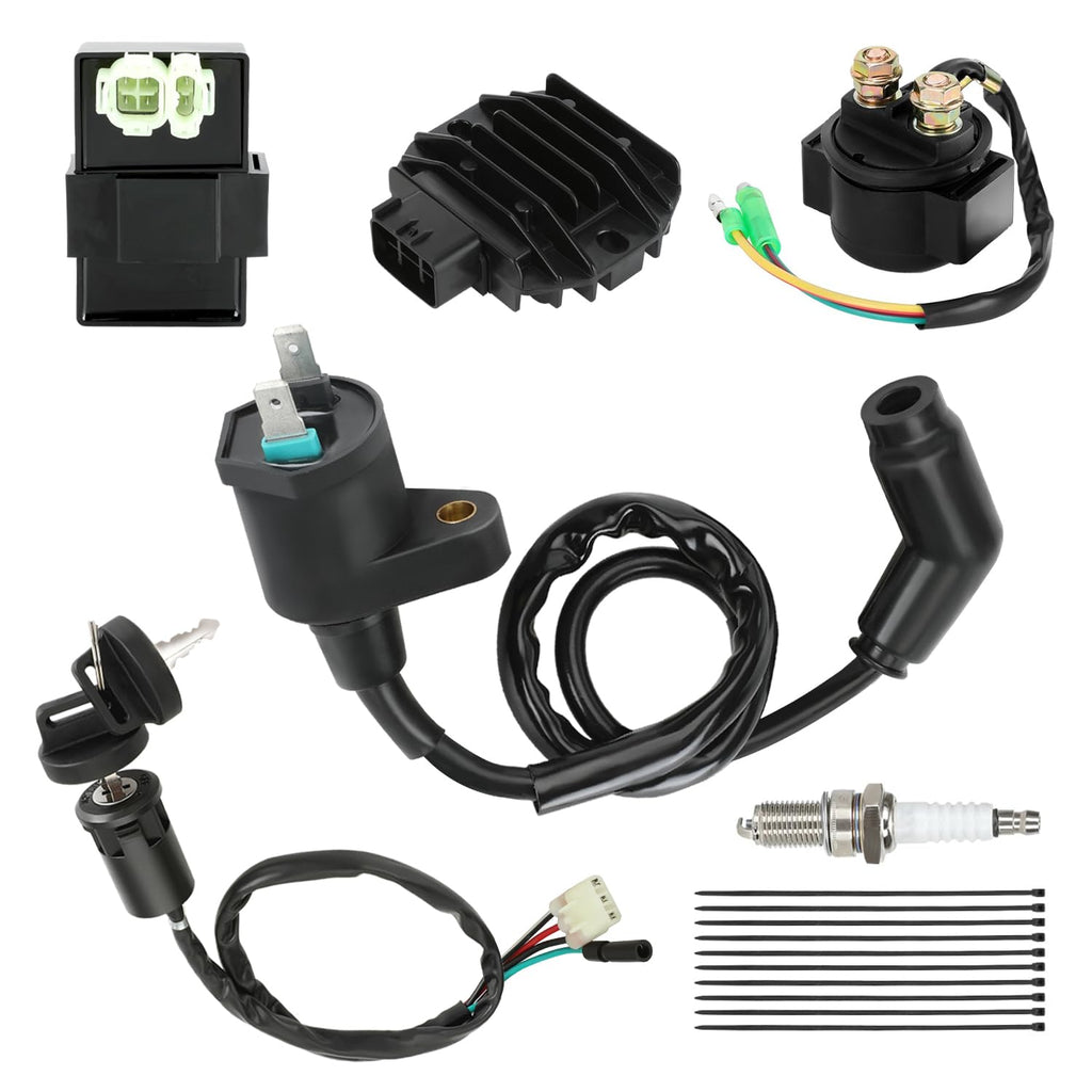 EOPOAYI Recon 250 Ignition Coil Starter Solenoid Relay for Fourtrax 200 ATV