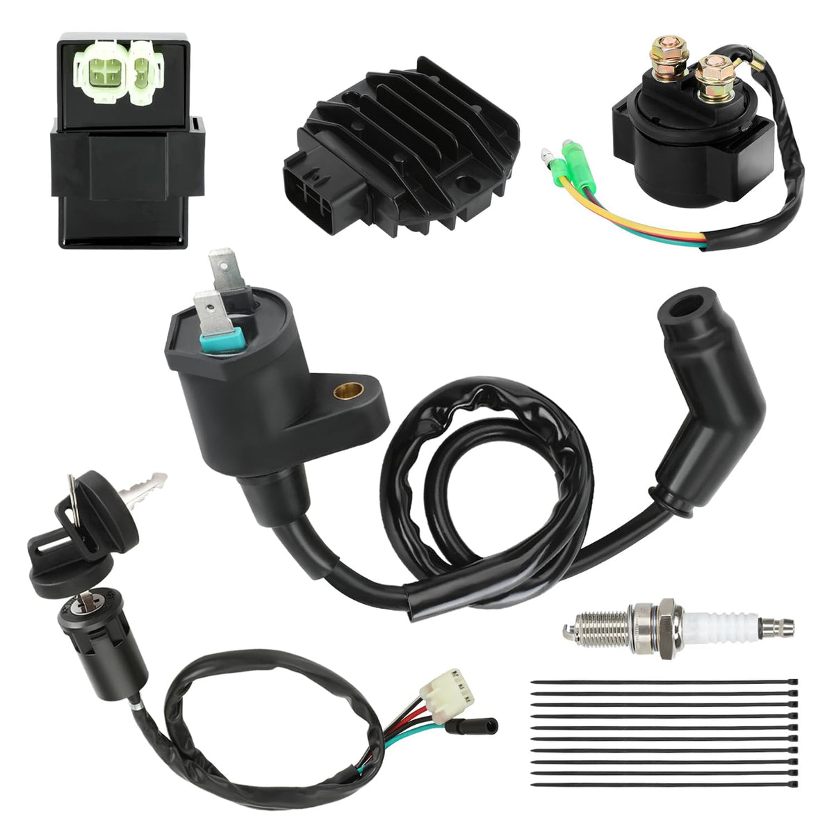 EOPOAYI Recon 250 Ignition Coil Starter Solenoid Relay for Fourtrax 200 ATV