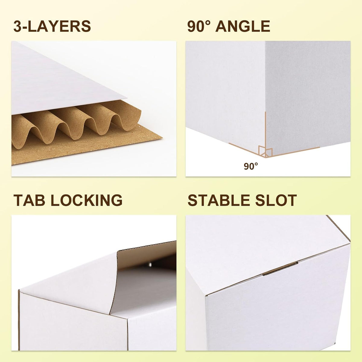 10X8X8 Shipping Box Set of 15, 10 x 8 x 8 Small White Corrugated Cardboard Mailer Box for Packing, Mailing, Small
