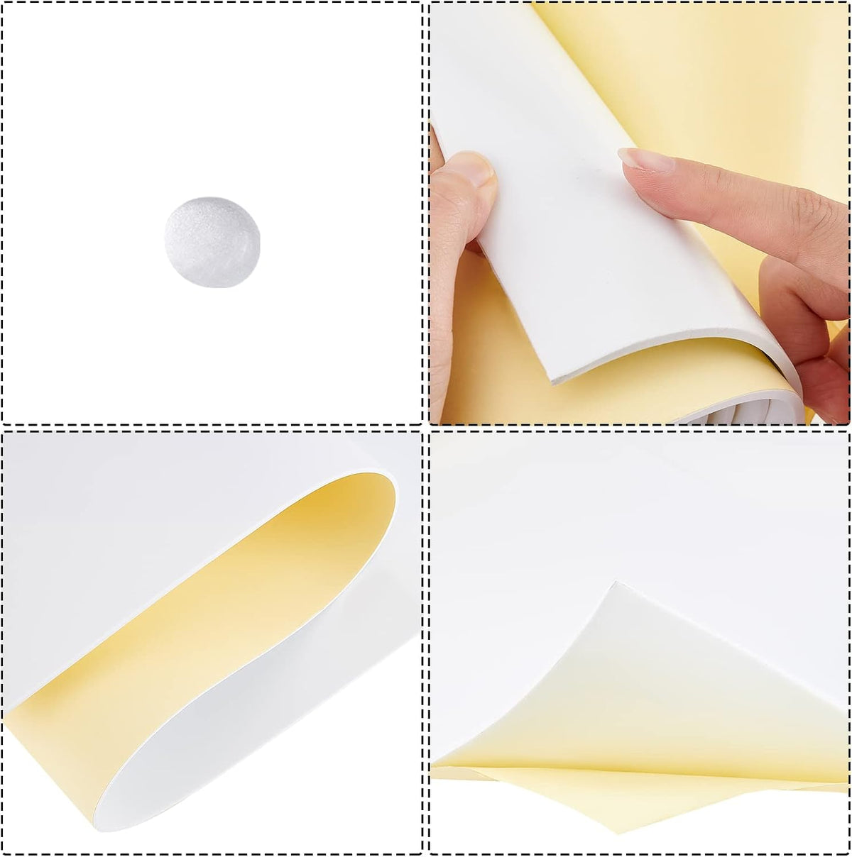 78.7x12 inch White Self-Adhesive EVA Foam Roll, 3mm Thick