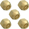 Joywayus 5 Pack Brass 3/8" Flare Nut SAE 45 Degree Flare Tube Fitting