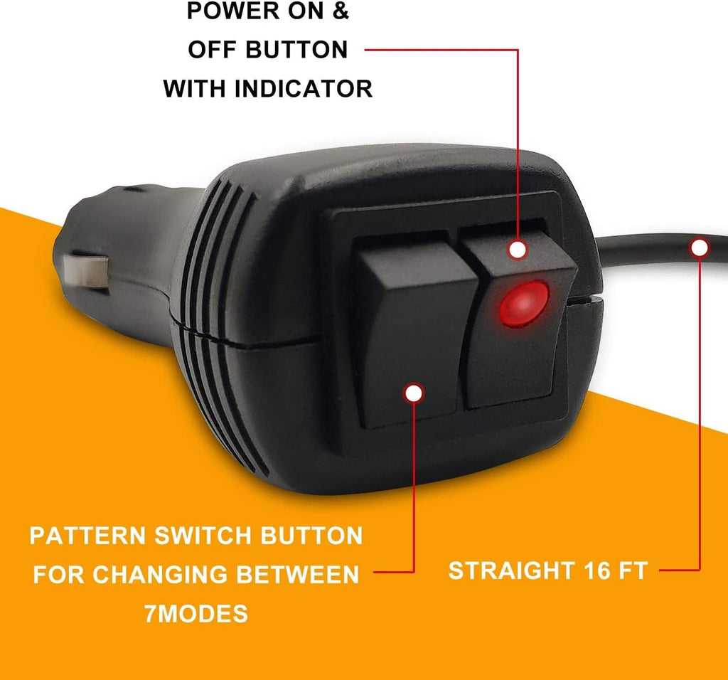 LED Strobe Light, 12V-24V Warning Emergency Safety Flashing Beacon Lights with Magnetic and 16.4 ft Straight Cord