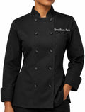 Women's Custom Long Sleeve Classic 10 Button Embroidered Chef Coat
