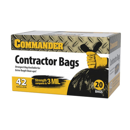 42 Gallon 3 MIL (eq) Trash Bags with Flap Ties 32" x 46" 20 Count