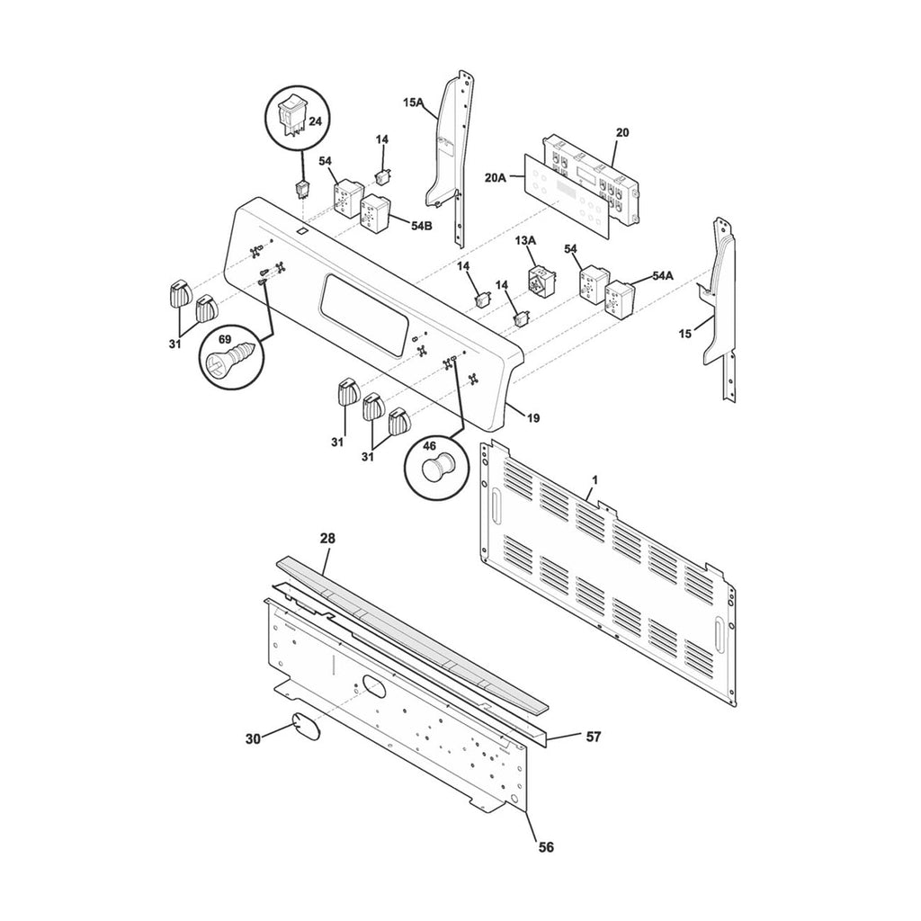 5304522918 140173679014 Range Surface Switch for Electrolux Frigidaire