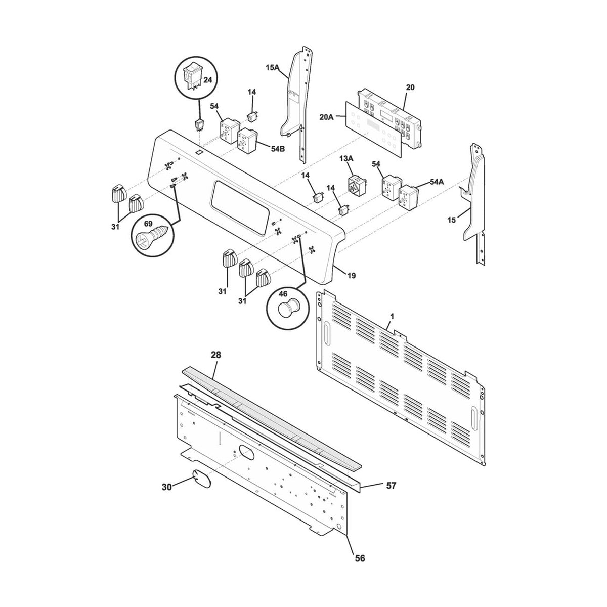 5304522918 140173679014 Range Surface Switch for Electrolux Frigidaire
