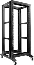 24U 4 Post Open Frame Network Server Rack 19inch Width 600mm deep with 3 Pairs of L Rail